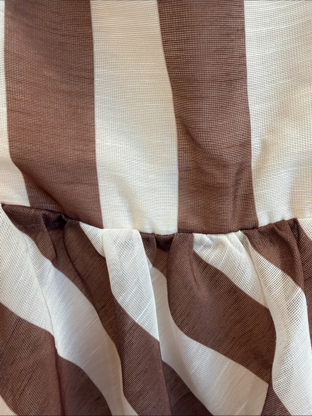 Brown and White striped Spaghetti-Strap Dress - Picture 6 of 6